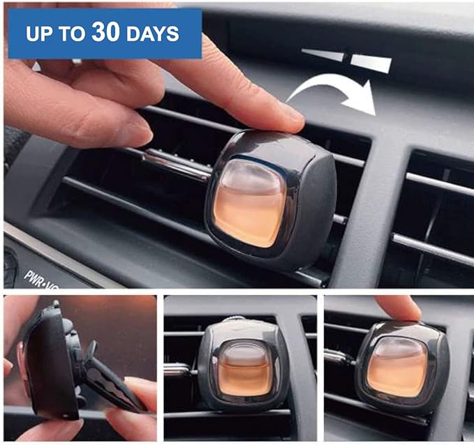 Car Air Fresheners Vent Clips, Essential Odor Eliminator, Perfect Scented Accessories, Long Lasting Rose Fragrance up to 30 Days, 0.07 FL.OZ (2 Packs)