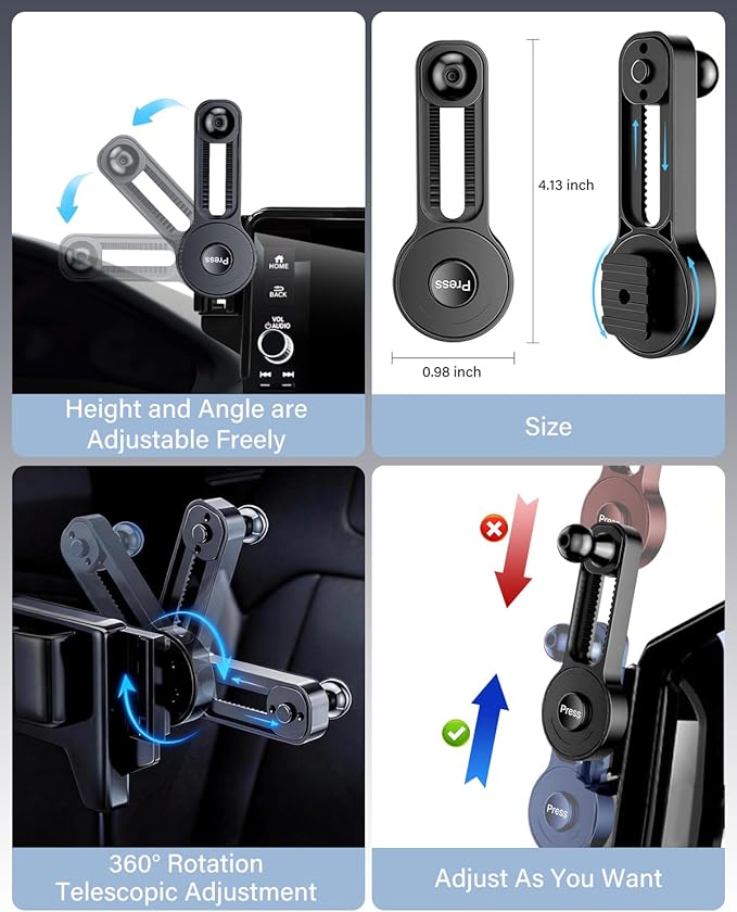 Magnets Phone Mount for BMW X5 X6 2024 2025 2026/X7 2023 2024 2025 2026 Accessories 14.9-Inch Screen Fixed Clip, Cell Phone Base Automobile Cradles Magnetic Phone Holder Compatible with MagSafe