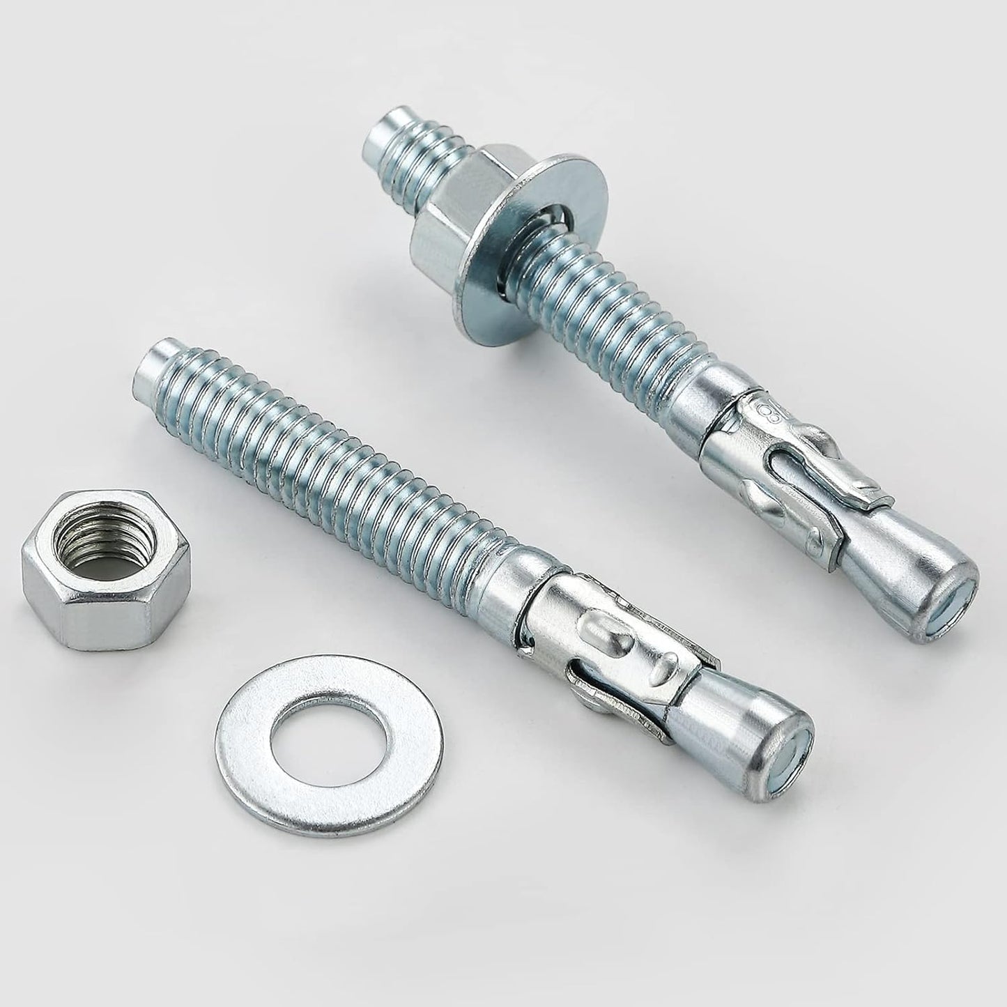 3/8x3" 30Pcs Inch Standard Fasteners for Heavy-Duty Zinc Wedge Anchors for Cement and Concrete