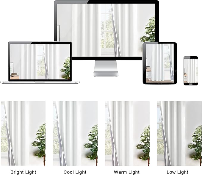 XWZO 100% Blackout Curtains with Tiebacks- 2 Thick Layers Completely Shaded Window Treatment Thermal Insulated Lined Drapes with Grommets for Small Window, Ivory, W42 x L45, Set of 2 Panels