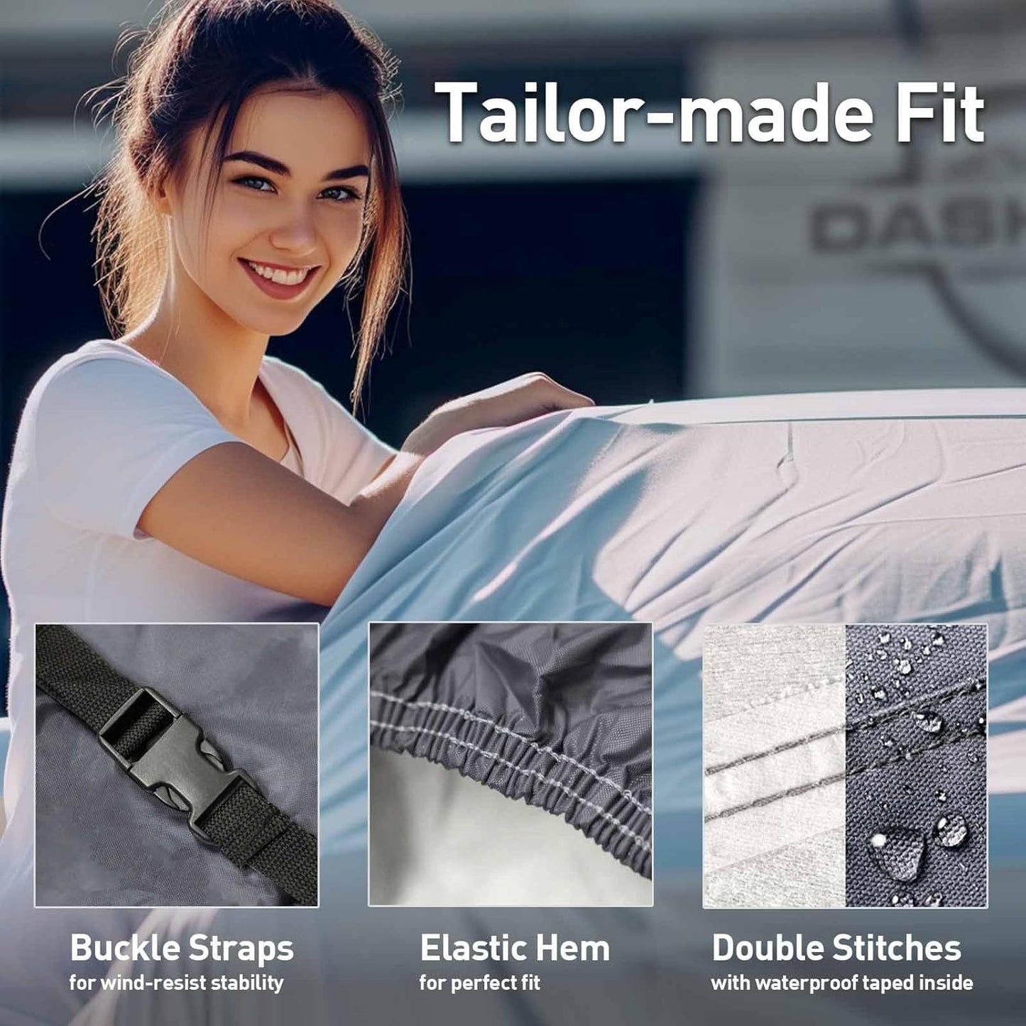 DaShield Ultimum Series Cadillac Seville 1976-2004 Sedan All Weather Protection Semi Custom Fit Dust, Sun, Snow, Rain Protection Indoor Outdoor