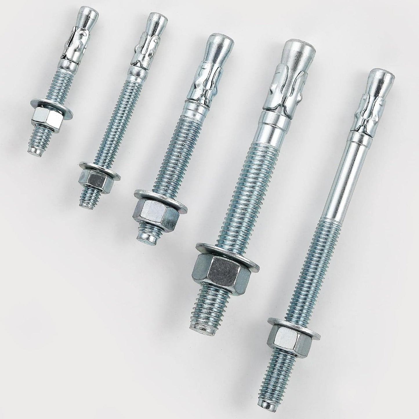3/4x5-1/2 10Pcs Inch Standard Fasteners for Heavy-Duty Zinc Wedge Anchors for Cement and Concrete