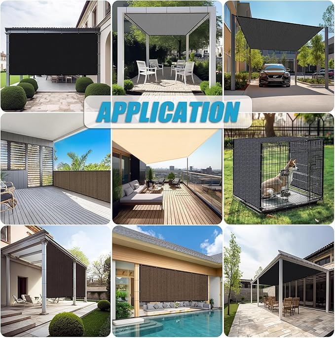 Amagenix 90% Pergola Shade Cover 11' X 11' Sun Shade Cloth with Grommets for Outdoor Garden Patio Porch, Commercial Grade 200 GSM - Cable Zip Ties Included (We Customized) GN108, Rust Red