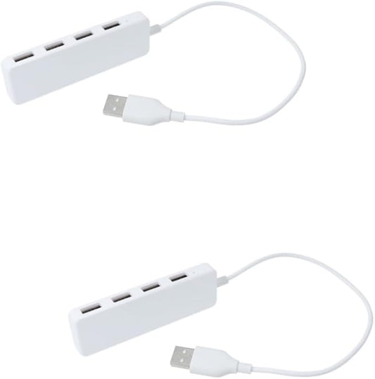 OSALADI 2pcs High- USB Hub Adapter for Laptop and Pc USB Extension Splitter Hot Support White Compatible Multiple Devices for Charging and Data Transfer