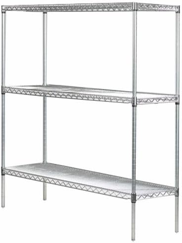 Omega 14" Deep x 48" Wide x 63" High 3 Tier Gray Starter Shelving Unit