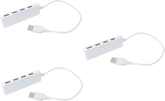 OSALADI 3pcs High- USB Hub Adapter Multi-Device USB Splitter for Laptops and Supports OTG White Play Design Compatible Car and Wall Chargers
