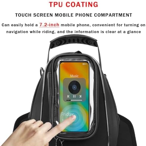 Motorcycle Tank Bag for Yamaha FZ 07 2015-2017, Magnetic & Strap Mount Tank Bag for Motorcycles, Motorcycle Touring Navigation Luggage Bag Tank Bags,A Strap