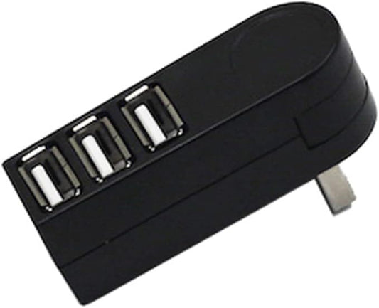 Homoyoyo Mini 3 USB Splitter Rotatable Hub USB 2.0 Data Hub Car USB Port Expander