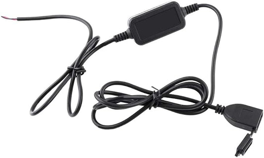 Ultra Compact USB Direct Hardwire Adapter Kit, Waterproof Power Cord Supply Port Car Hard Wire Charger Charging Cable Socket Step Down Converter Outlet for Motorcycle Smart Phone GPS Dash Camera