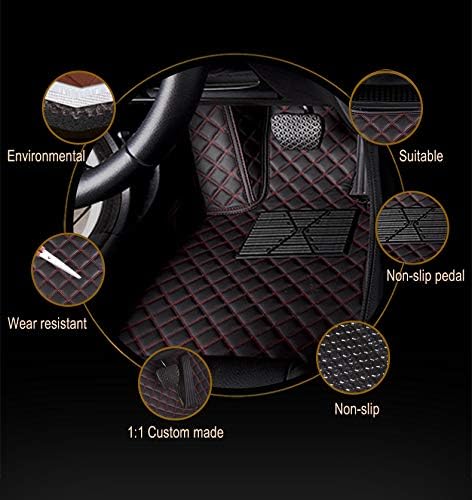 Custom Car Floor Mat Compatible with BMW Mercedes-Benz Toyota Cadillac Lexus Honda Infiniti Nissan Hyundai Kia Audi All Models Cars Sedans SUVs Automotive Mats (Orange)