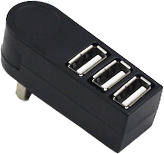 Mini 3 USB Splitter Hub for Car USB Hub 2.0 Rotating Port for Multiple Devices