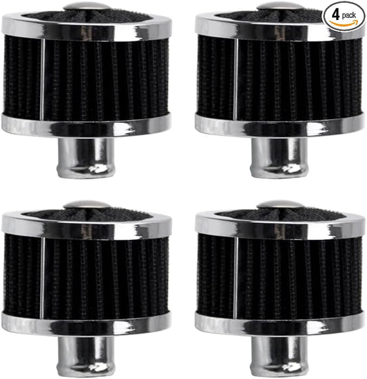 RYANSTAR RACING 4PCS 23MM High Flow Vent Valve Cover Breather Filter Universal Car Air Filter Cold Air Intake Filter Small Air Filter Breather Universal Air Vent Cover Black