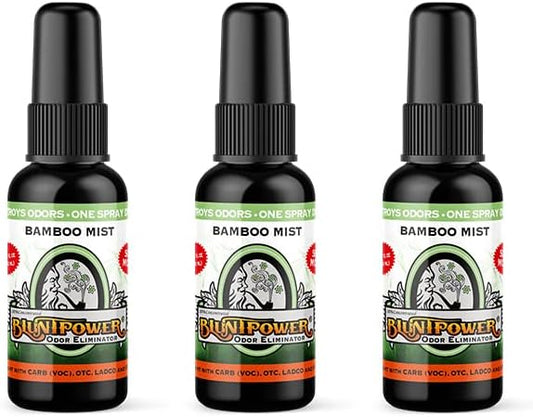 BluntPower (Bamboo Mist, 3 Pack) Concentrated Odor Eliminator & Diffuser Oil - Room Deodorizer, Odor Eliminator, Air Freshener - Premium Oil Based Air Freshener