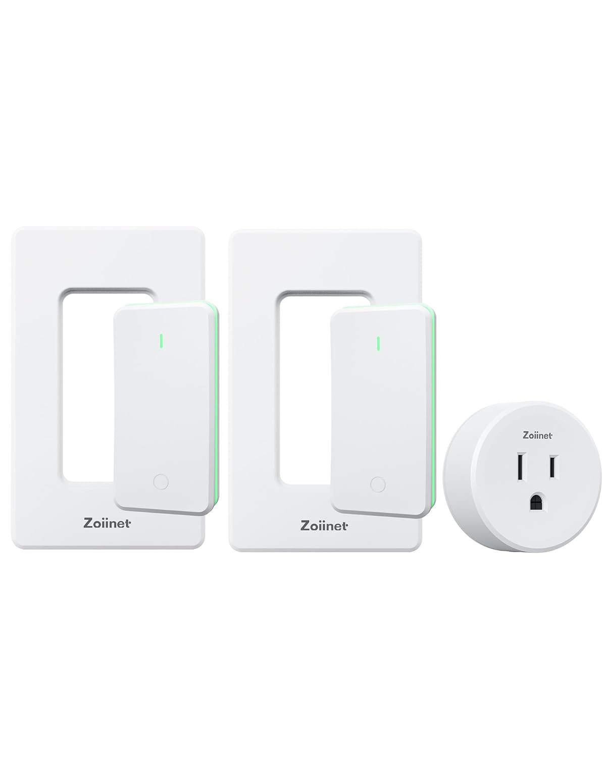 Remote Control Outlet Plug with 2 Switches, Buckle Design & Removable Wireless Light Switch, No Wiring Needed, 300 ft, 15A/1500W, Programmable, for Household Appliances