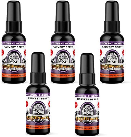 BluntPower Harvest Berry 5 Pack Concentrated Odor Eliminator and Diffuser Oil - Room Deodorizer, Smoke Eliminator Spray - Premium Oil Based Air Freshener