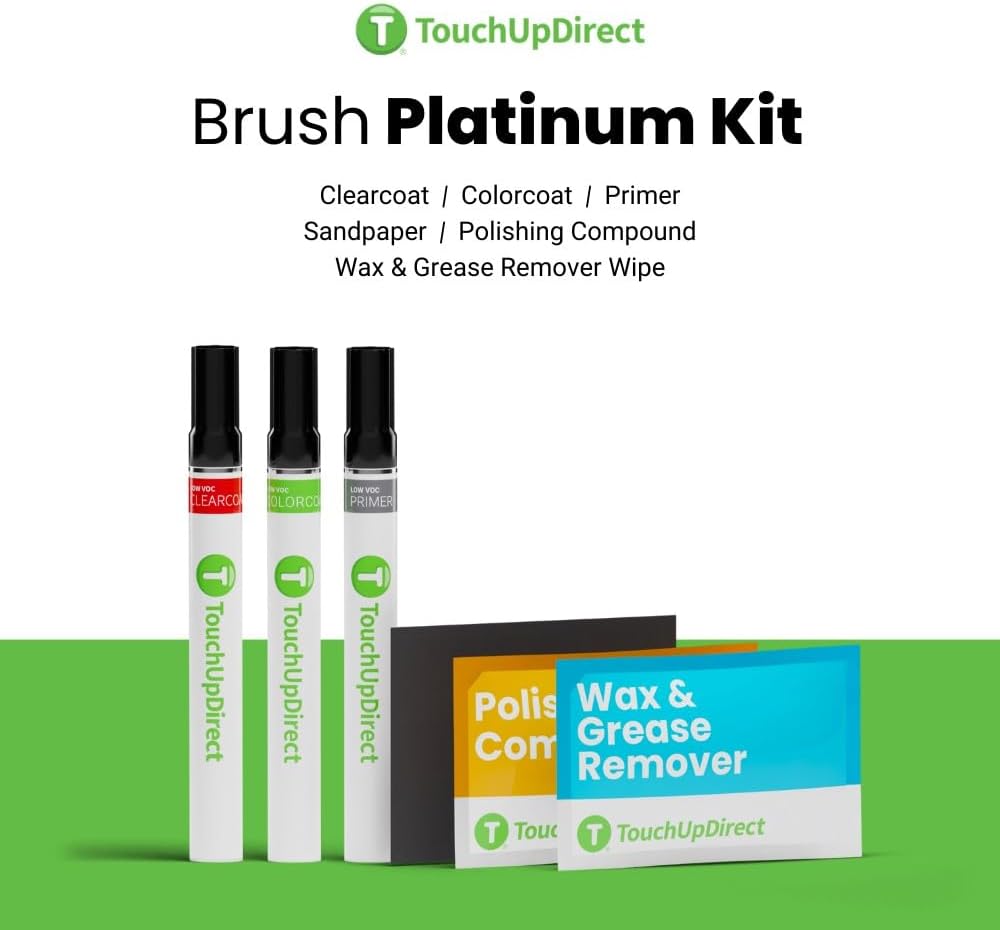 TouchUpDirect 070 Blizzard Pearl Tricoat Compatible with Toyota Exact Match Touch Up Paint Brush - Platinum Kit