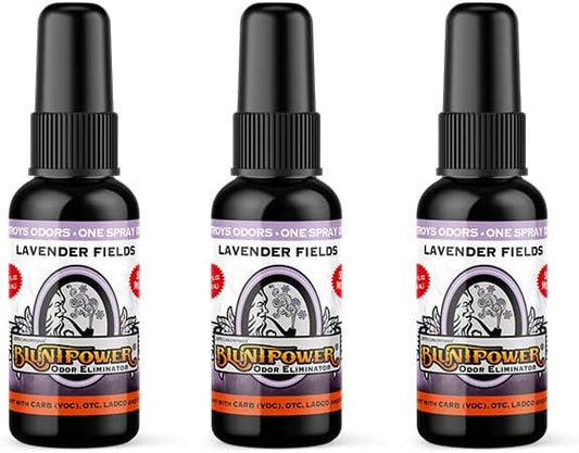 BluntPower (Lavender Fields, 3 Pack) Concentrated Odor Eliminator and Diffuser Oil - Room Deodorizer, Odor Eliminator, and - Premium Oil Based Air Freshener & Odor Eliminator