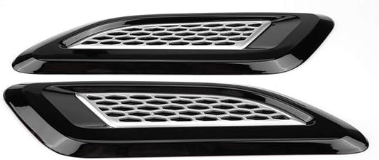 Exterior Hood Air Vent Outlet Wing Trim ABS Plastic Hood Air Vent Trim Replacement for 2012-2018 Sport 2014-2018 Discovery 4 2010-2016 2 2007-2014 (Black & Silver)