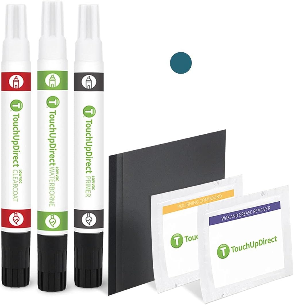 TouchUpDirect 8T7 Blue Streak Metallic Compatible with Toyota Exact Match Touch Up Paint Combo - Platinum Kit
