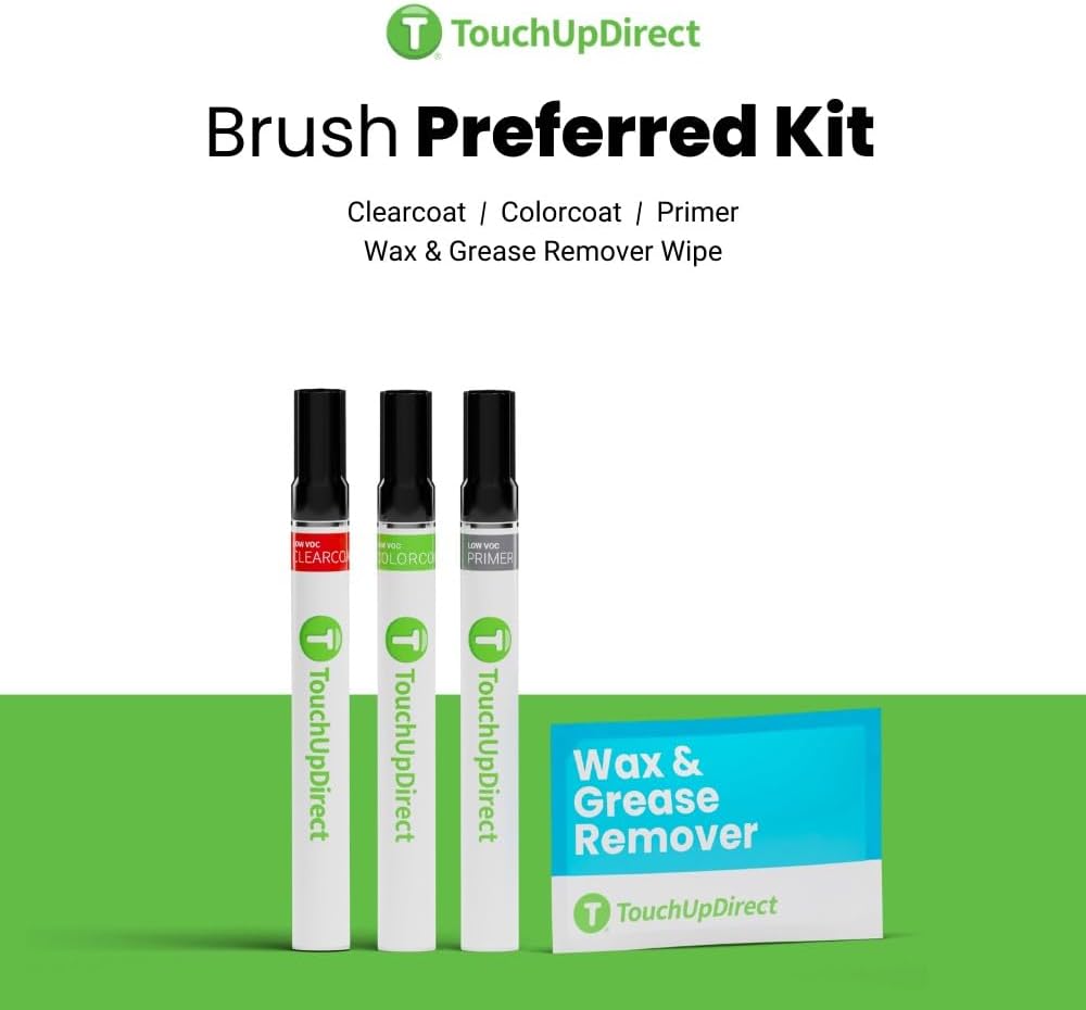 TouchUpDirect 1H5 Cement/Cement Gray Metallic Compatible with Toyota Exact Match Touch Up Paint Brush - Preferred Kit