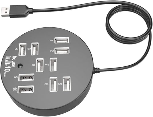 BESPORTBLE Port USB Hub Multi-Port Splitter Extender for Laptop Desktop Black USB Expander for Gaming File Transfer and Peripheral Connectivity Compact and Portable Design