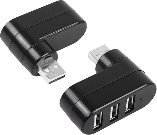 USB 3 Port Expander Splitter YACSEJAO 2PCS 180° Degree Rotatable USB 2.0 1 to 3 Hub for Flash Drive Mobile HDD PC Laptop Notebook and More