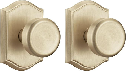 Brass Door Knob Dummy, Interior Pismo Doorknobs,Gold Door Knobs with Camelot Trim