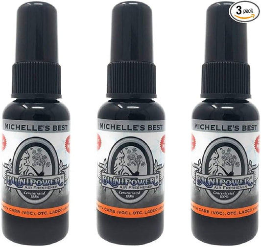 BluntPower (Michelle’s Best, 3 Pack) Concentrated Air Freshener - Premium Oil Based Air Freshener Spray For Home and Car - Long-Lasting Bathroom Spray, Car Freshener, & Odor Eliminator Spray