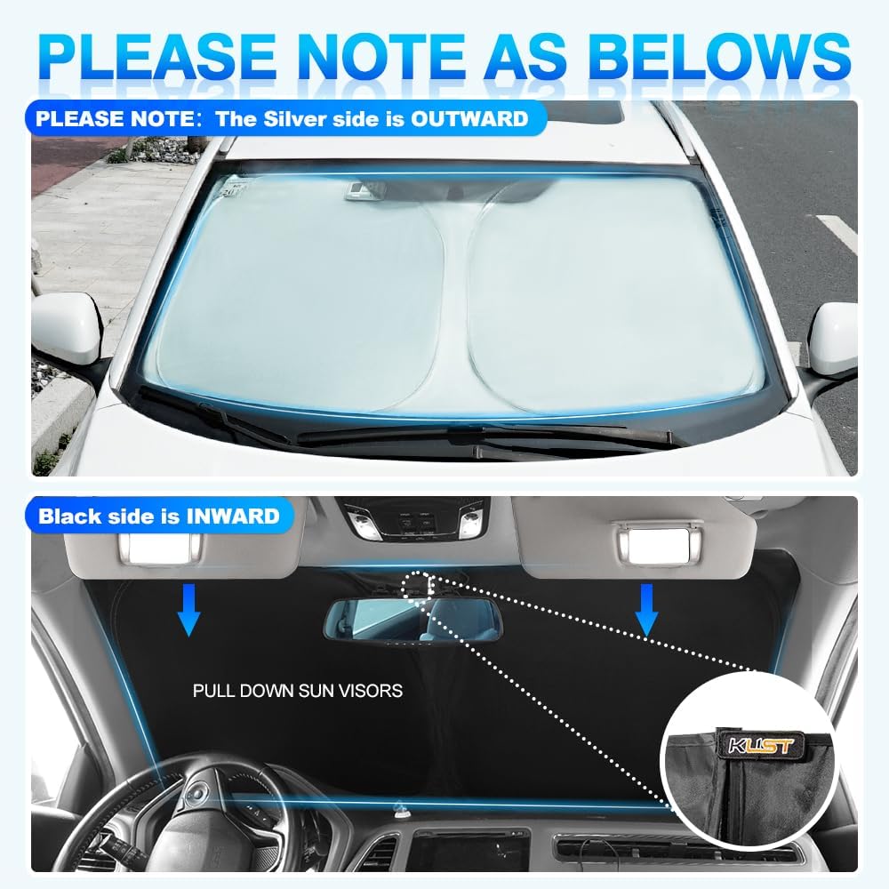 KUST Windshield Sun Shade for Ford Edge 2007-2014 Sunshade Window Sun Visor Protector Foldable Blocks UV Rays Keep Your Car Cooler