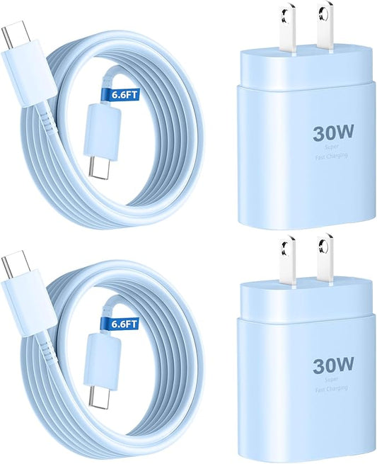 Phone 17 16 15 Charger Fast Charging,30W USB C Phones 17 16 15 Pro Max Charger Block &6.6FT Long Type C Cable Cord for i.Phone 17/17 Air/17Pro/17 Pro Max/16/16 Plus/16 Pro/16Pro Max/15/15 Pro Max,Blue