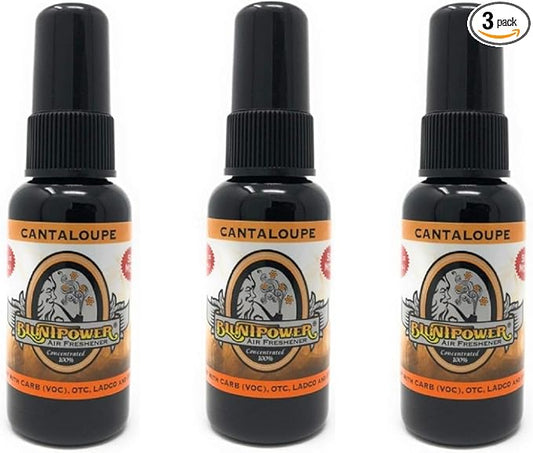 BluntPower (Cantaloupe, 3 Pack) Concentrated Air Freshener - Premium Oil Based Air Freshener Spray For Home and Car - Long-Lasting Bathroom Spray, Car Freshener, & Odor Eliminator Spray