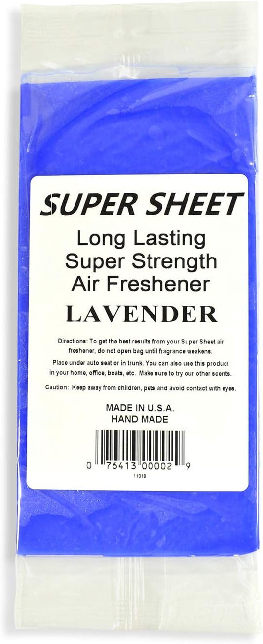 Super Sheet Small (7.5"x3.75") Under Seat Car Air Freshener (Lavender)
