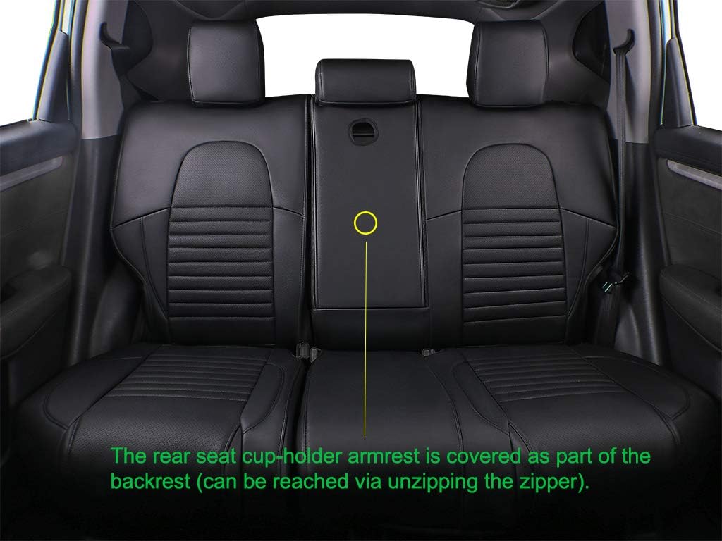 EKR Accord Car Seat Covers for Honda Accord EX-L,Touring,Sport,EX,Hybrid 2018 2019 2020 2021 2022(Rear Row 40/60 Split Backrest),Car Seat Protector,Waterproof Automotive Seat Covers,Leather(Black)