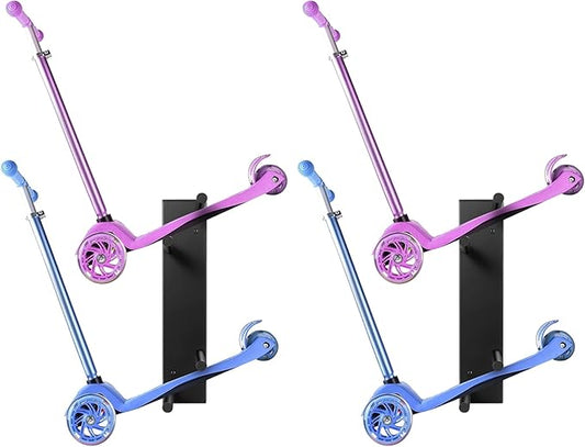Scooter Wall Mount - Storage Rack for Garage 2pcs Scooter Hanger Holder for Adult/Toddler/Kids/Trick