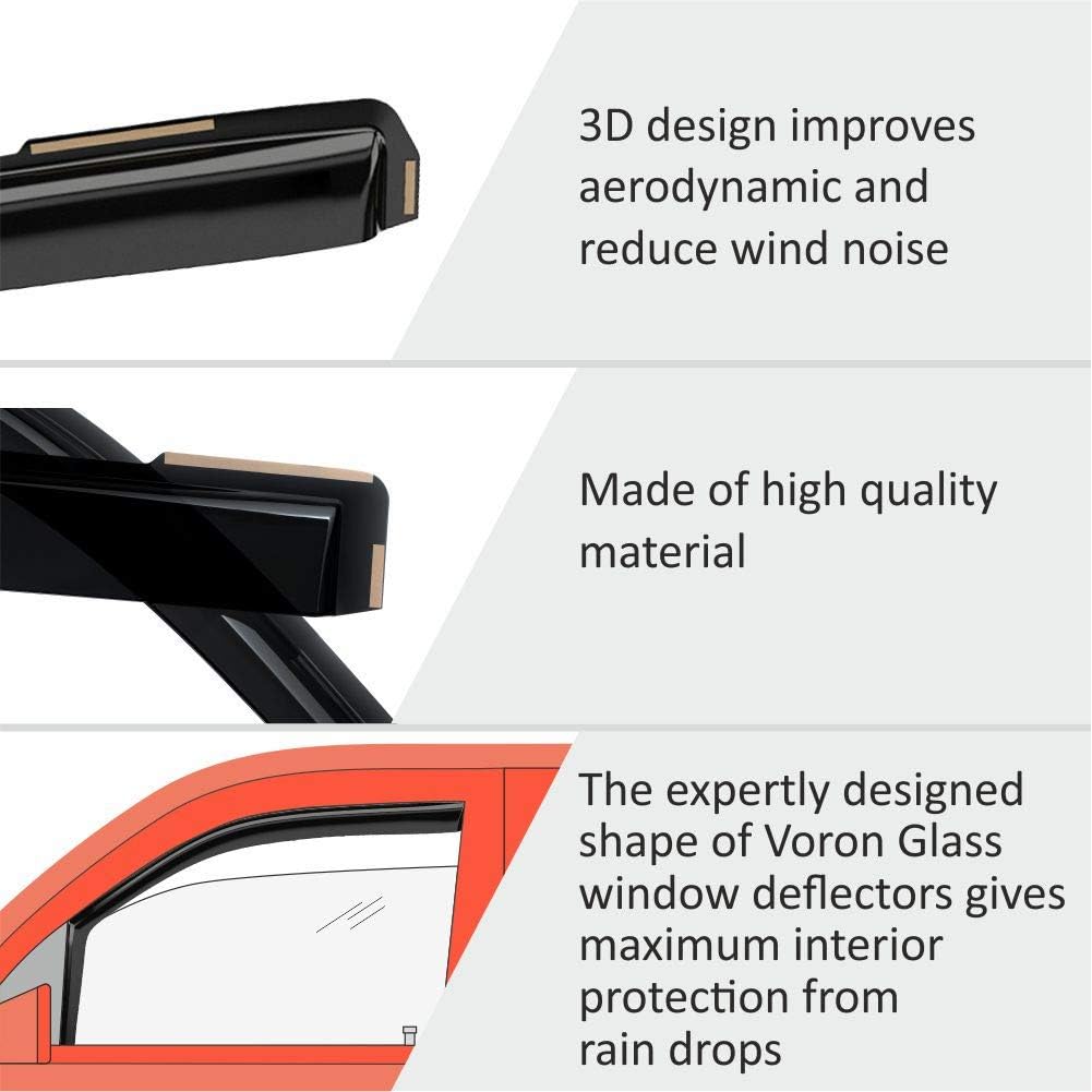 Voron Glass in-Channel Extra Durable Rain Guards for Ford F150 2021-2025 SuperCab, Window Deflectors, Vent Window Visors, 4 Pieces - 200908