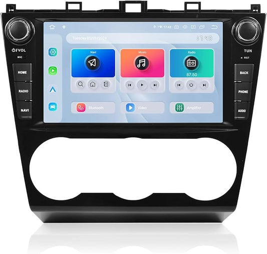 Dasaita 8GB+256GB Car Stereo Head Unit for Subaru Forester 2015-2018 WRX 2016-2021, Wireless CarPlay Android Auto, Android 13 GPS Navigation, 8" QLED Screen, Knobs/Buttons/Voice Control, Plug & Play