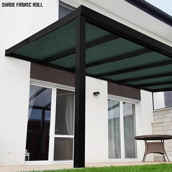 TANG Sun Shade Fabric Roll 8'x83' Shade Cloth for Garden Dark Green HDPE Mesh Shading Pergola Cover Replacement Canopy, 95% Blockage Sunshades for Outdoor Patio Backyard Plant