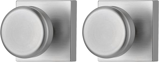 Brushed Nickel Door Knobs Interior, Pismo Doorknobs with Square Rosette for Closet