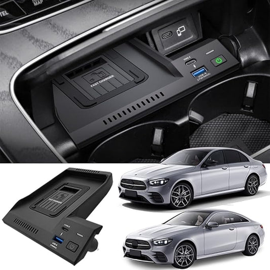 Wireless Car Charger for Mercedes-Benz E-Class Coupe AMG 2016-2023, 15W Fast Charging Phone Charger Pad for Mercedes Benz E350 E450 AMG E53 E63 S Coupe Wagon Convertible Accessories