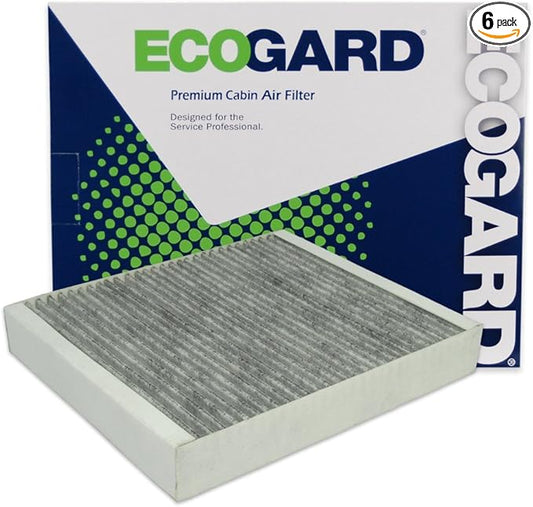 ECOGARD XC36154C Premium Cabin Air Filter with Activated Carbon Fits 2022-2025 Chevrolet Captiva, 2011-2015 Cruze, 2013-2022 Trax, 2013-2022 Buick Encore, 2013-2015 Chevrolet Malibu (Pack of 6)