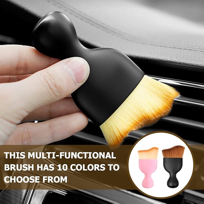 Blilo Car Interior Detailing Brush, Auto Soft Hair Cleaning Brushes, Curved Dirt Dust Collectors, Removal Tool for Dashboard Air Conditioner Vents Leather, Scratch Free (White/1PCS)