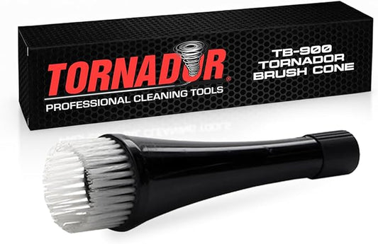 Tornador TB-900 Brush Cone for Z-020 Black and Z-030 Max | Air Driven Rotating Bristles | Noise Reducing Design | Easy Snap-On Fit | Designed for Automotive Interior Cleaning