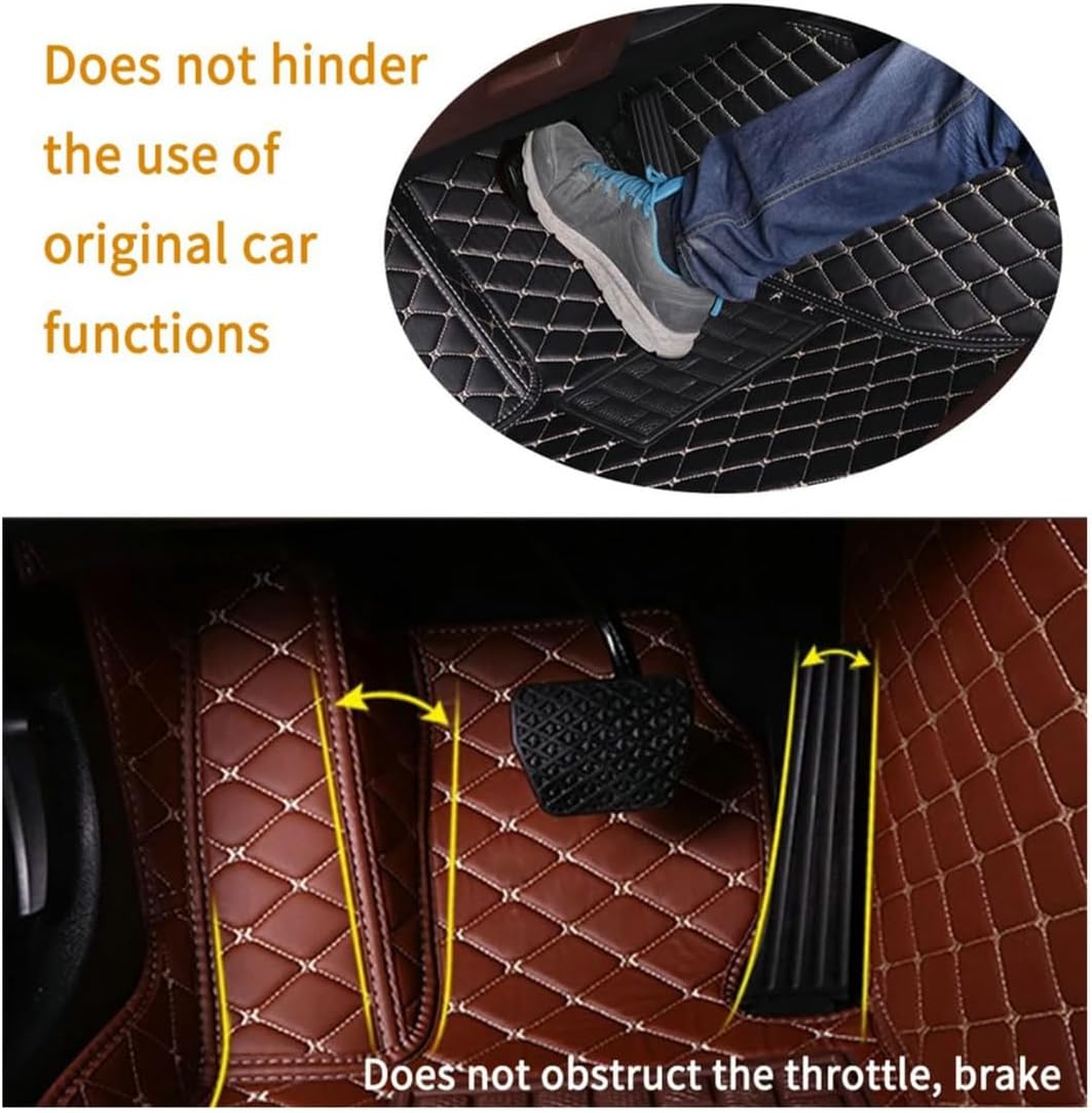 Custom Personalized Floor Mats for Cars，Luxury Full Coverage All Car Floor Mats，Anti-Slip Leather Car Mat Set ，Custom Floor Mats for 99% of Cars, Trucks & SUVs. (Black Dual Tone and White)