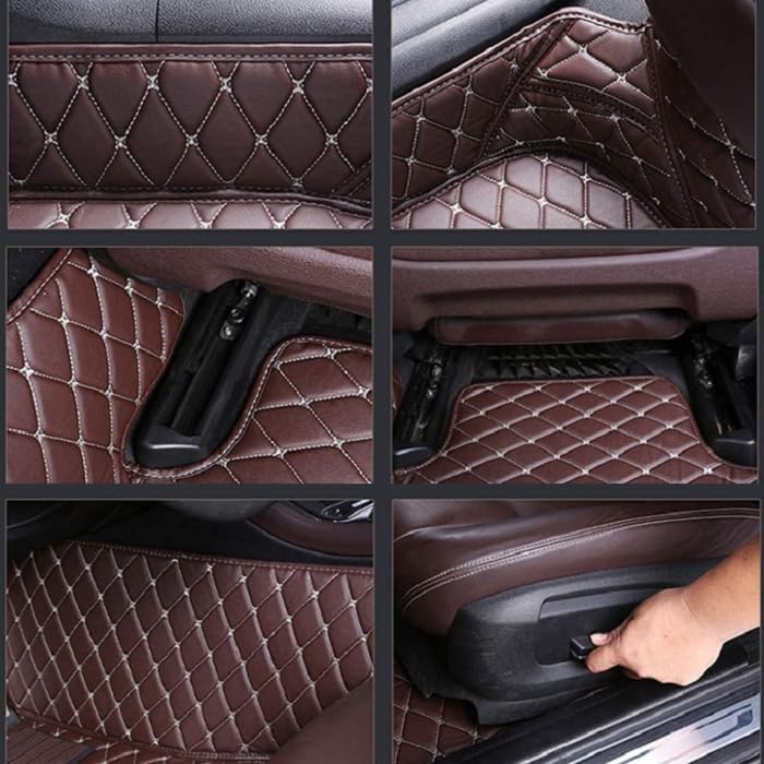 Customized Personalized car Floor mats, All-Weather Luxury car Floor mats, Waterproof and Anti Slip Leather car Floor mat Lining, 95% Customized car, Truck, and SUV Floor mats (Edge Green)
