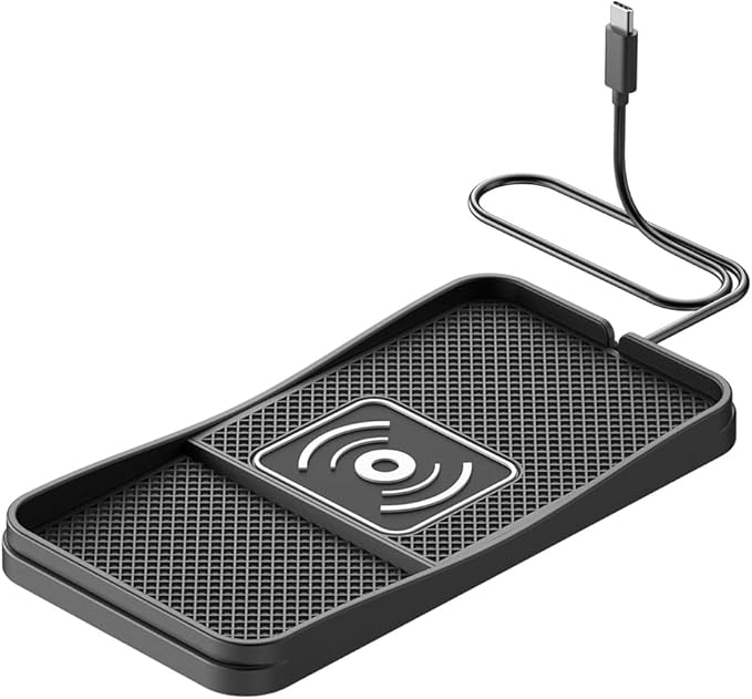 Car Wireless Charger Pad for Nissan Z 2023-2026, Type-C/USB 20W Fast Wireless Car Charger Pad Non-Slip Cordless Charging Mat,A-30cm Cable Type-C Plug