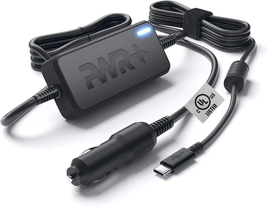 USB-C CAR Charger for Dell Latitude 5420 3520 5520 5510 7320 7520 7410 7420 9520 9510 Chromebook 3100 XPS 9370 9570 Pro 14 16 Plus Laptop DC Adapter 90W 65W 45W - UL Safety Long Power Cord Fast Charge