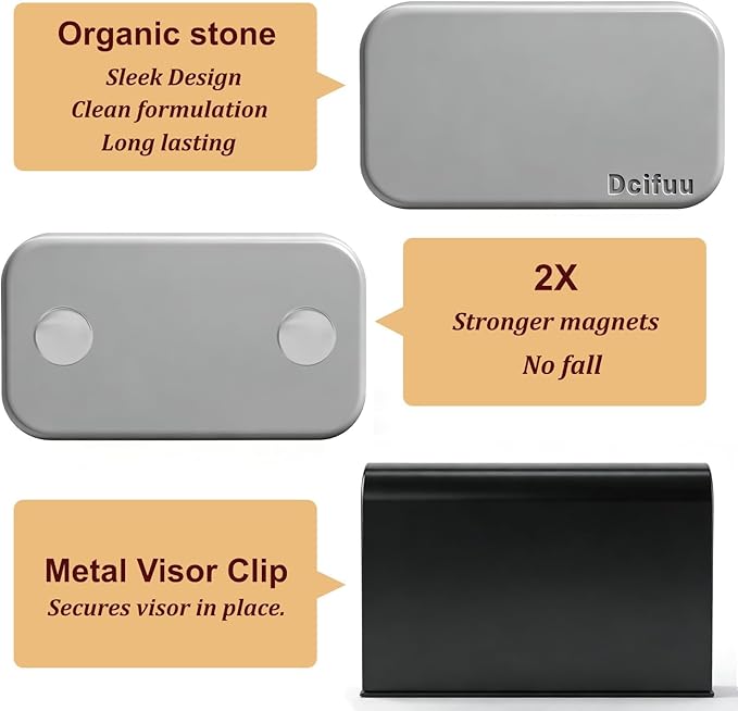 Car Air Freshener - Stone Air Freshener - Car Odor Eliminator - Long Lasting Scent - Car Scent - VISOR CLIP INCLUDED (Open Air)