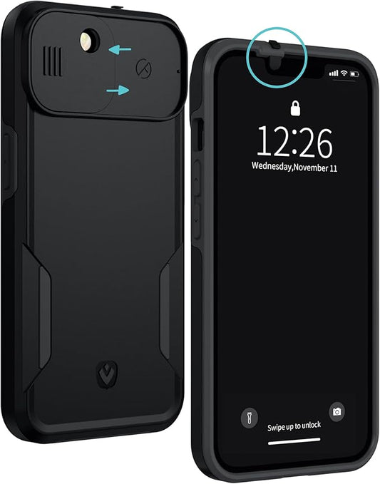 Spy-Fy iPhone 14 Plus Case with Camera Covers Front and Rear | Protect Your iPhone and Privacy | 6-Foot Drop Proof | 6,7 Inch | Camera Protection by Valenta