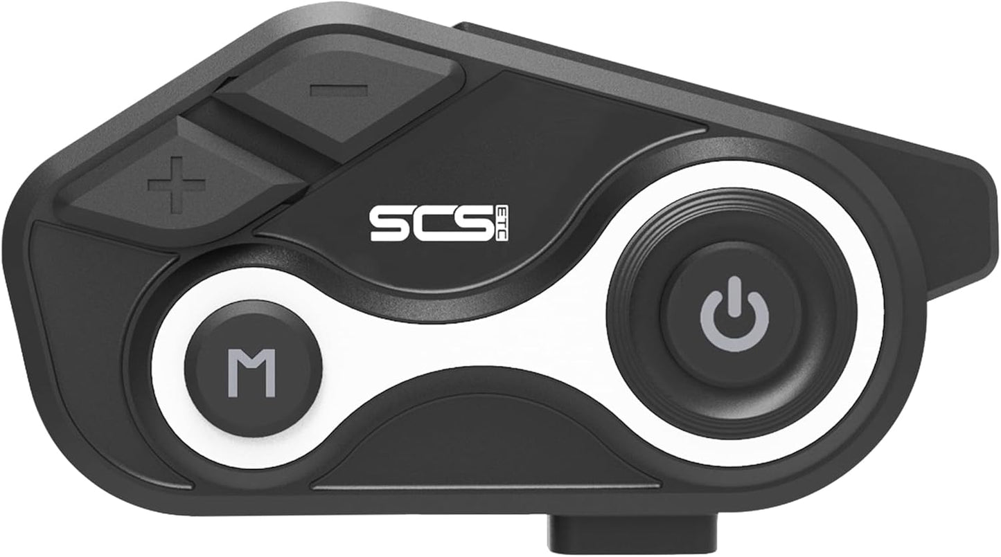 Motorcycle Bluetooth Intercom Helmet Headset with Music Sharing, Earphones for 2 Riders up to 1000M Communication, Waterproof IP67 with Handsfree, Stereo Music, GPS & 2 Mic Options, 1 Pac