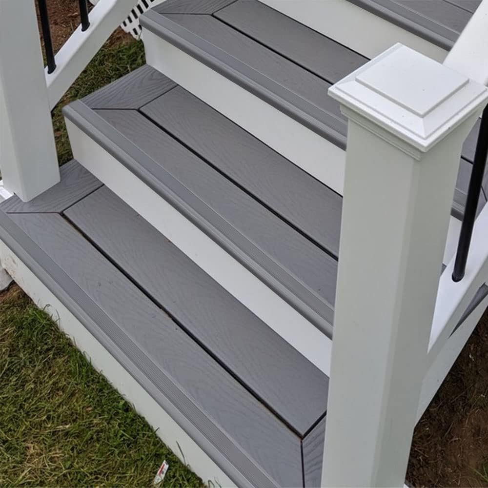 Rubber Bond Stair Edge Protector (Pack of 5) 36x2x1 inch Anti-Slip Stair Corner Trim Rubber Strips - Waterproof Self-Adhesive Staircases for Outdoor & Indoor Uses | Protect Kids & Pets - Grey